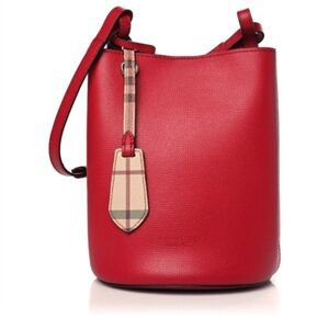 Authentic Burberry Calfskin Lorne Bucket Crossbody